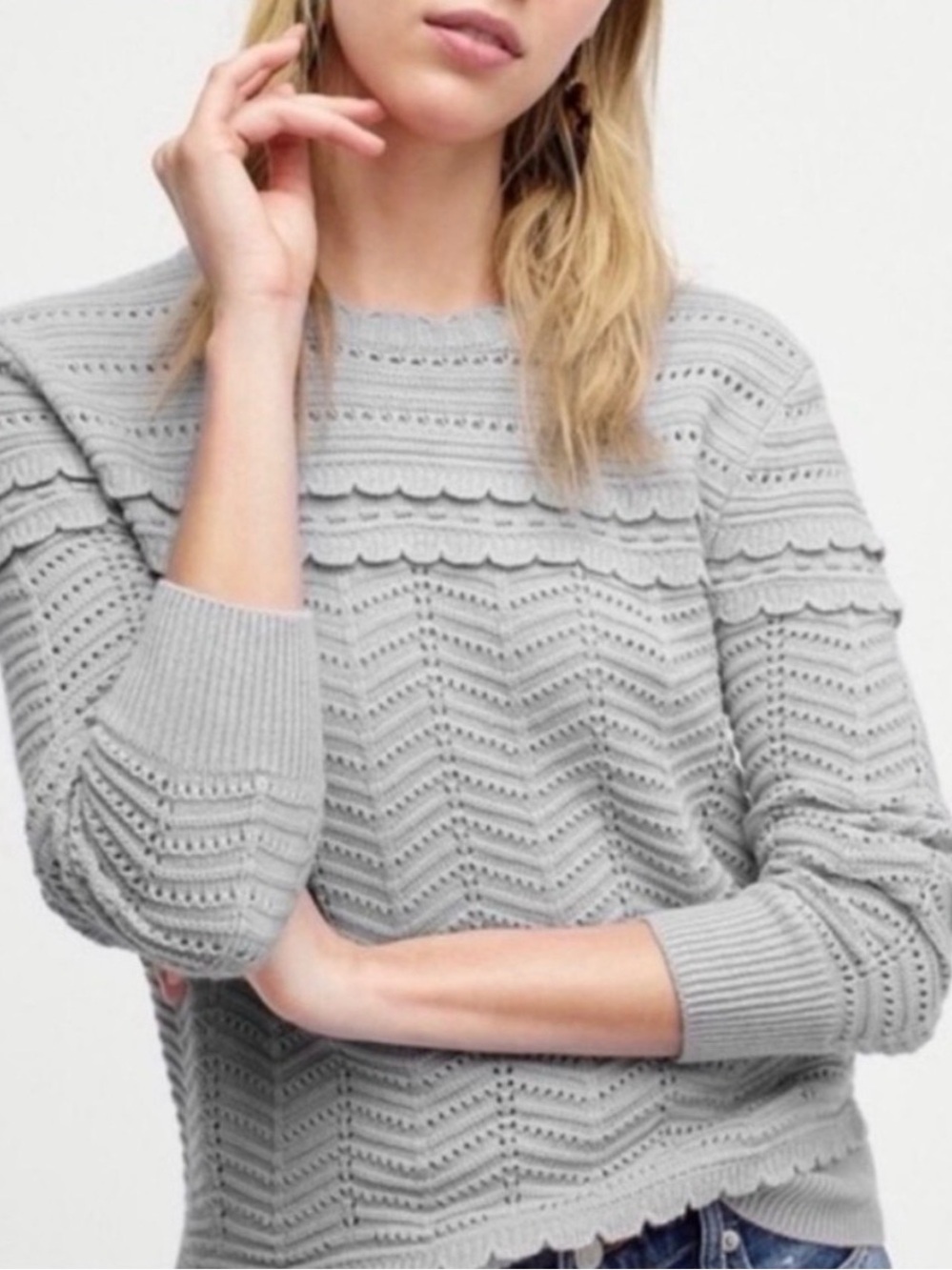 J. Crew Gray Merino Wool Blend Sweater Women's size Large